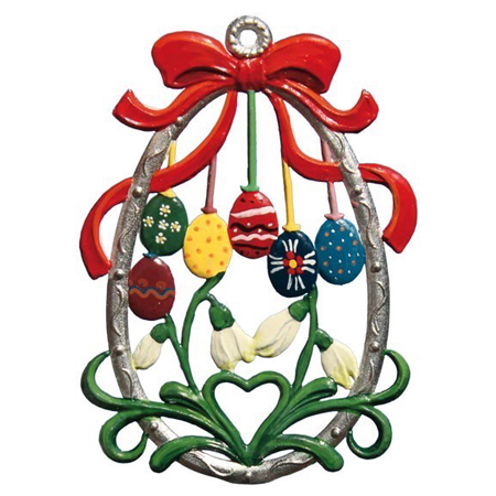 Egg with Easter Eggs - hanging pewter ornament