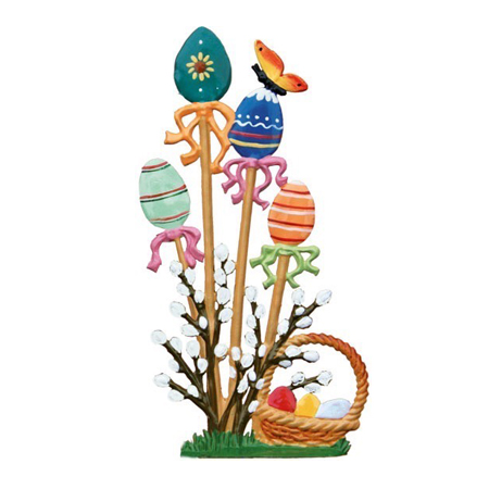 Easter Eggs with Basket - standing pewter ornament