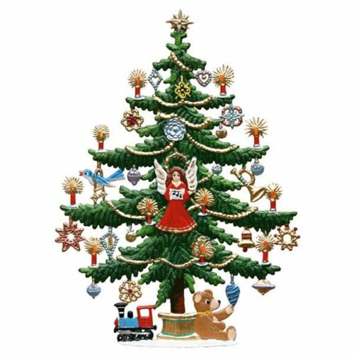 Christmas tree with angel and toys