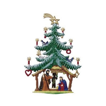 Christmas tree with nativity scene