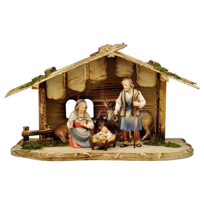 Nativity Set 7 pieces with Ox - Donkey - Shepherds Nativity