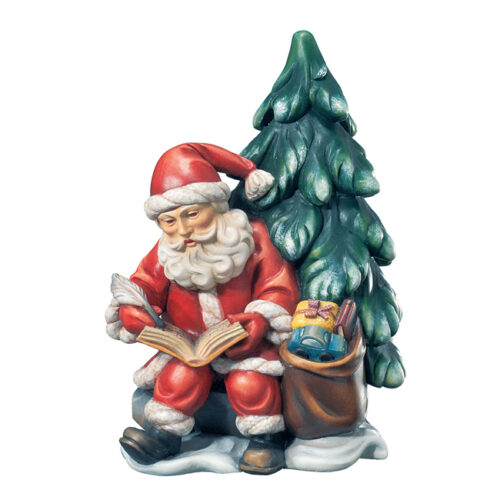 Santa with book - hanging Christmas Ornament