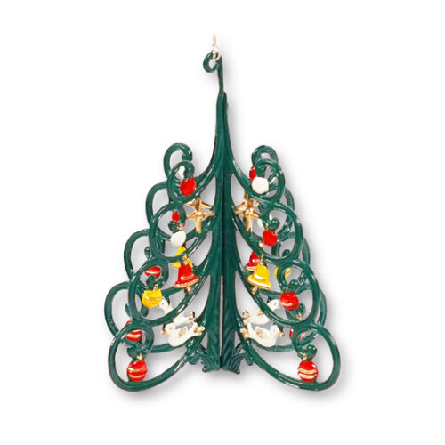 Christmas Tree 3D - hanging Christmas Pewter Ornament