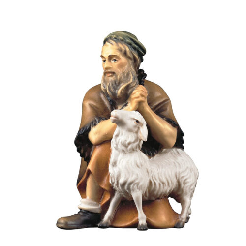 Shepherd kneeling with Sheep - Shepherds Nativity