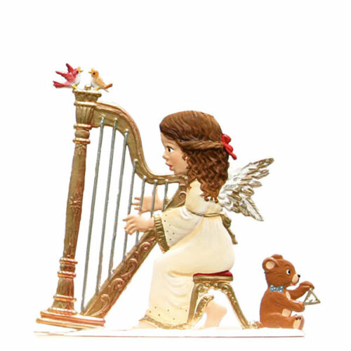 Anel playing Harp  – standing Christmas Pewter Ornament