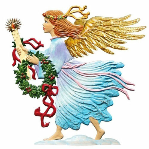 Angel with Wreath  – standing Christmas Pewter Ornament