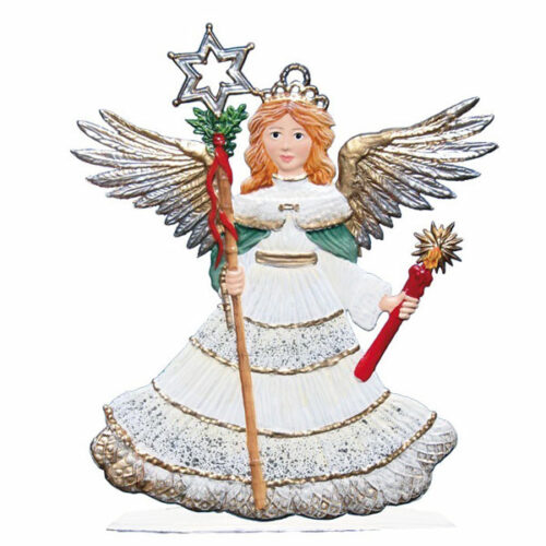 Angel with Star Pole – standing Christmas Pewter Ornament