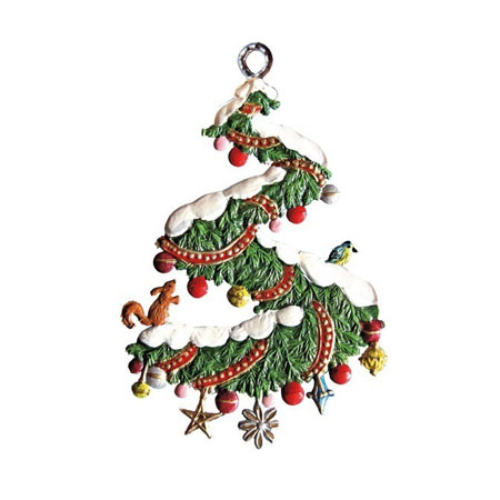 Decoration Spiral - hanging Christmas Pewter Ornament