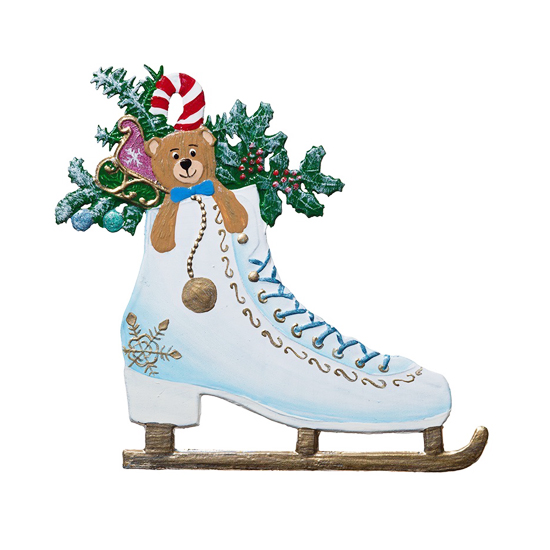 Schlittschuh - hängendes Zinnornament Schlittschuh - hängendes Zinnornament