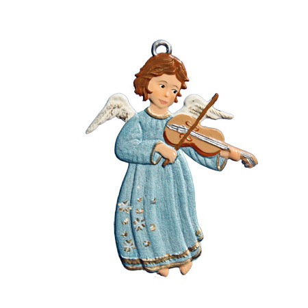 Angel with Violin - hanging Christmas Pewter Ornament