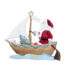 Sailing Santa - - hanging Christmas Pewter Ornament