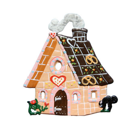 Gingerbreadhouse - hanging Christmas Pewter Ornament