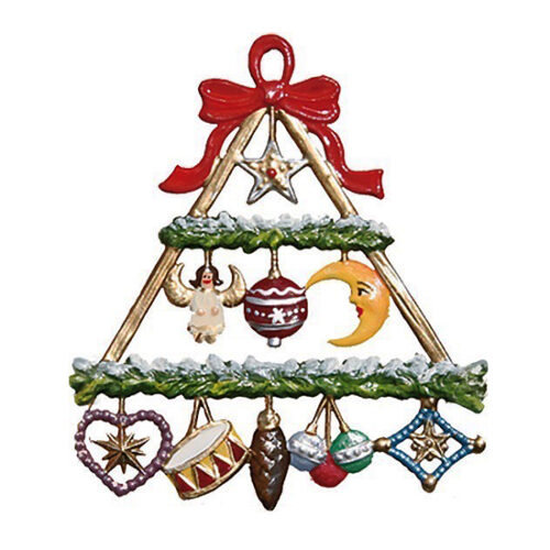 Wreath Pyramid small - hanging Christmas Pewter Ornament