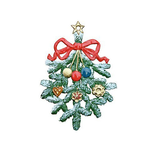 Fir Bough - hanging Christmas Pewter Ornament