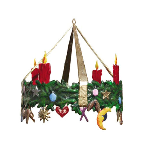 Adventkranz 3D - hängendes Zinnornament