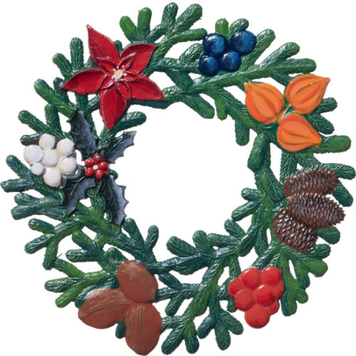 Winter wreath - hanging pewter ornament
