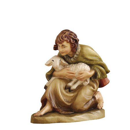 ANRI - Shepherd kneeling with lamb - Ulrich Bernardi nativity