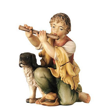 Royal nativity - Shepherd kneeling with flute