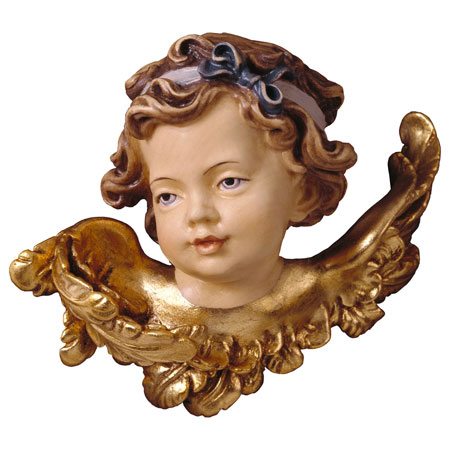 Angel head with bow