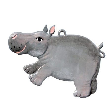 Hippo - hanging pewter ornament