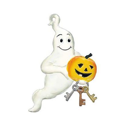 Halloween Ghost - hanging pewter ornament