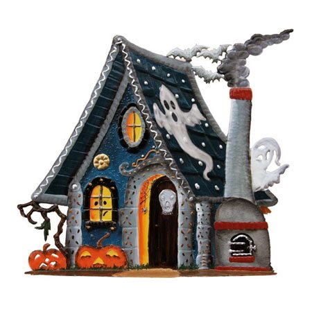 Halloween Haunted House - standing pewter ornament