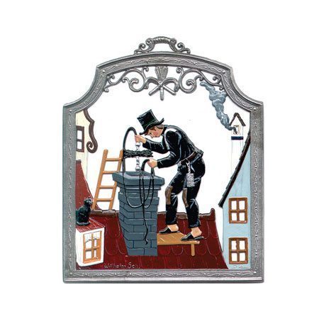 Chimney sweeper - hanging pewter ornament