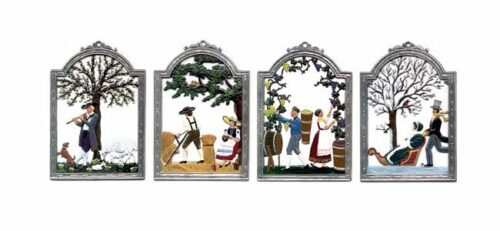 Seasons set (4 pieces) - hanging pewter ornaments