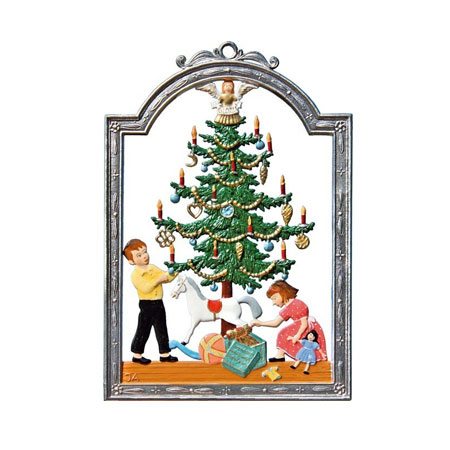 December - hanging pewter ornament