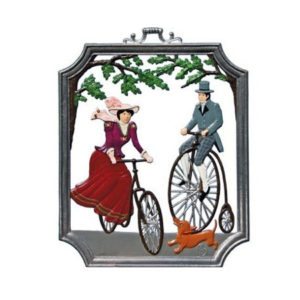 Cycling - hanging pewter ornament