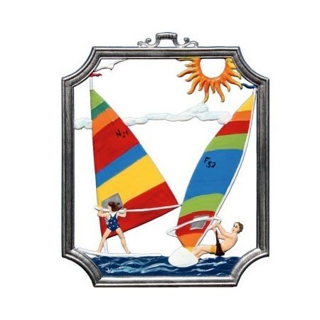 Surfing - hanging pewter ornament