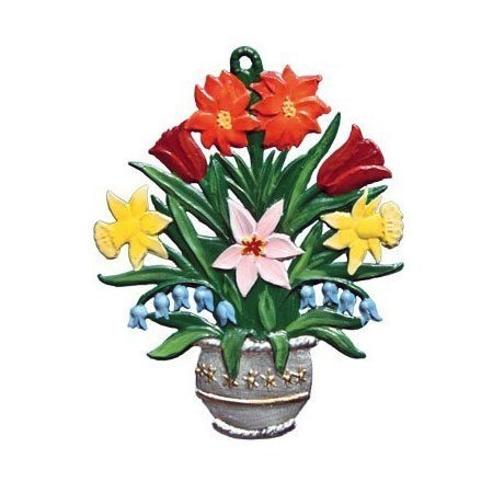 Narcissus, Tulips - hanging pewter ornament
