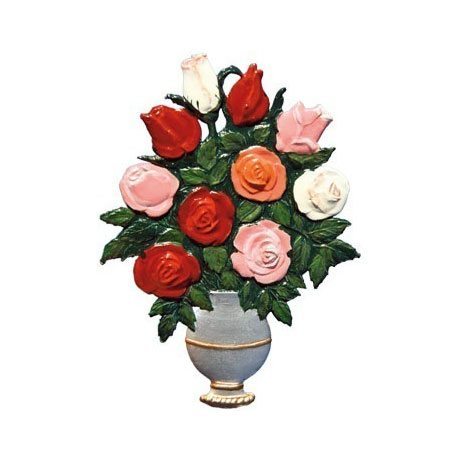 Roses vase - hanging pewter ornament