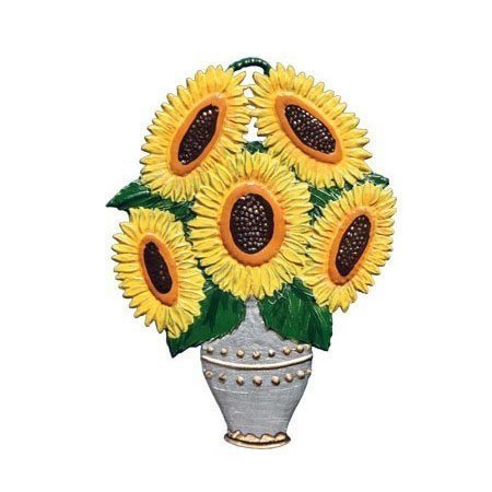 Sunflowers vase - hanging pewter ornament