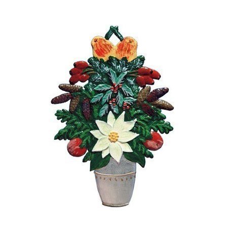 Christmas floral arrangement - hanging pewter ornament