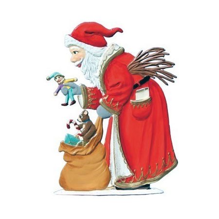 Santa with bag - standing pewter ornament