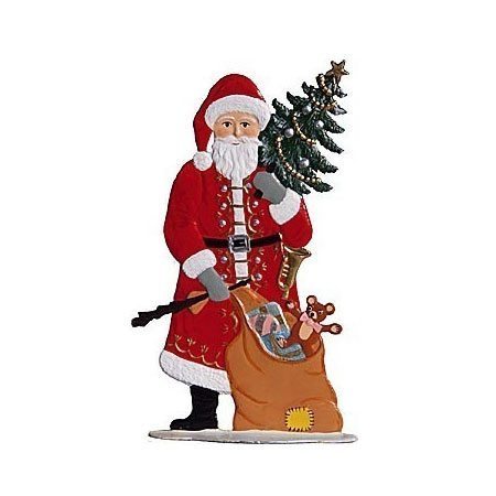 Weihnachtsmann mit Tanne - stehende Zinnfigur