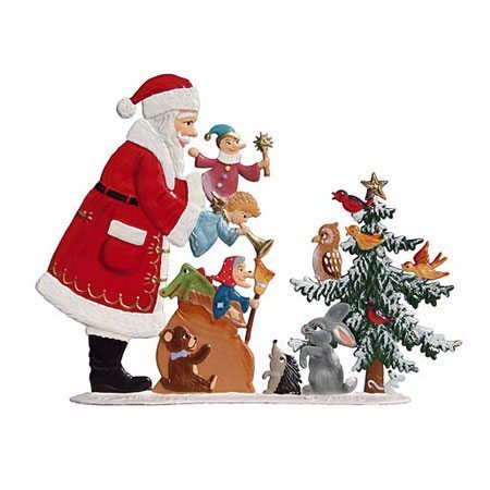 Santa puppet show - standing pewter ornament