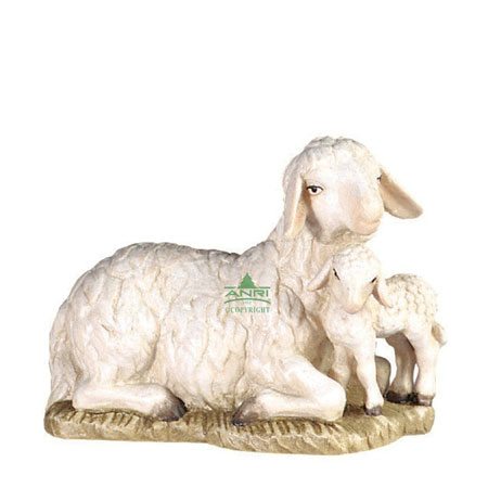 アンリ人形 Shepherd lying with lambs nativity Reindl Nativity Lepi